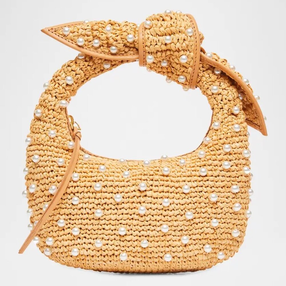 The Josie Knot Pearly Top-Handle Bag Poolside Purse with Pearls - USED ONLYONCE!